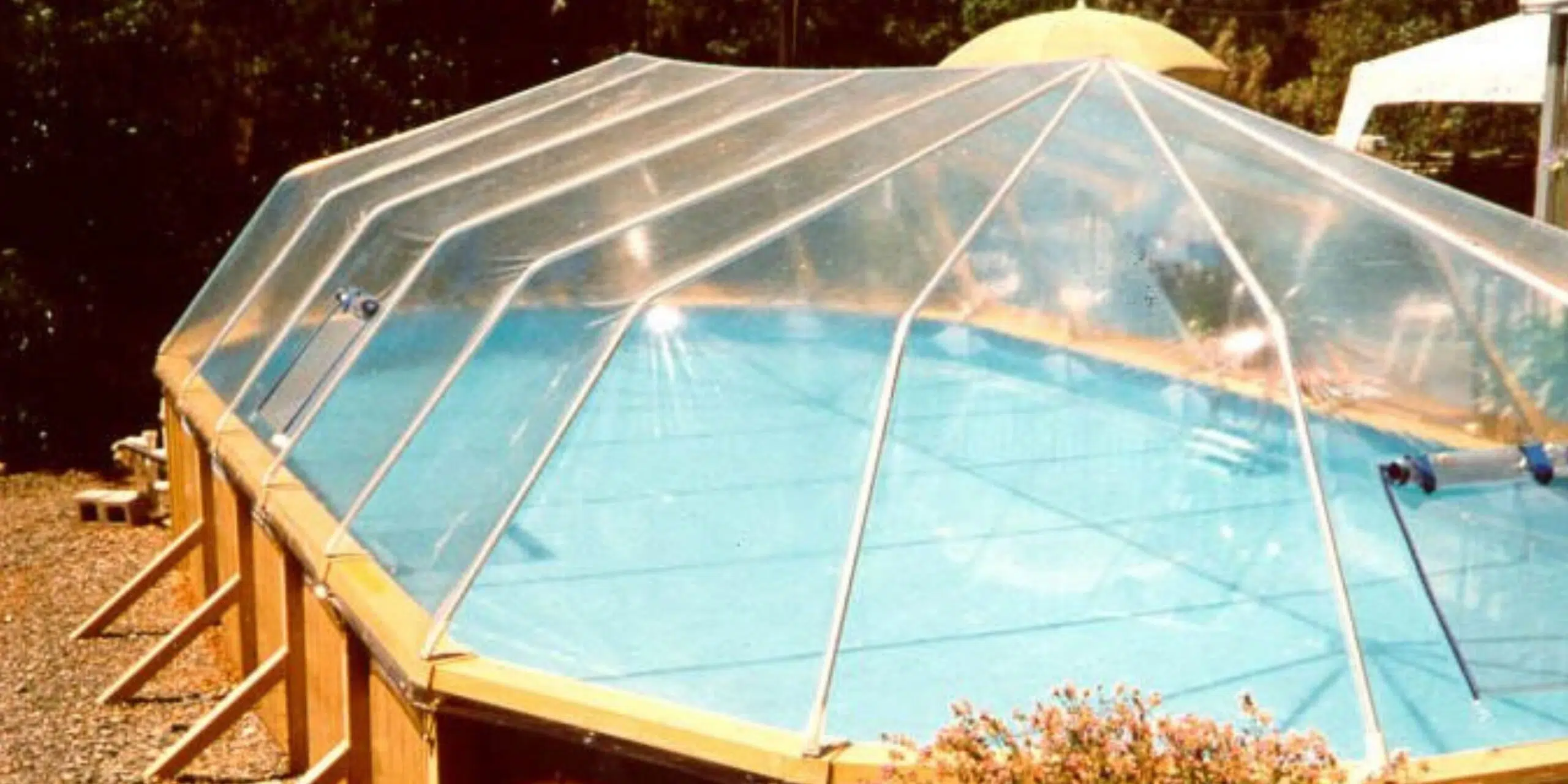 protective sun dome over above ground pool