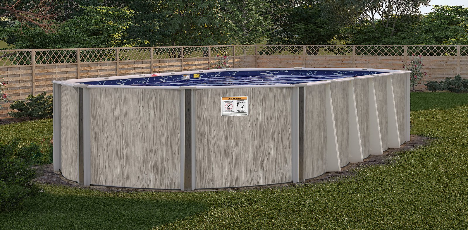 Ashwood Oval Resin above ground pool