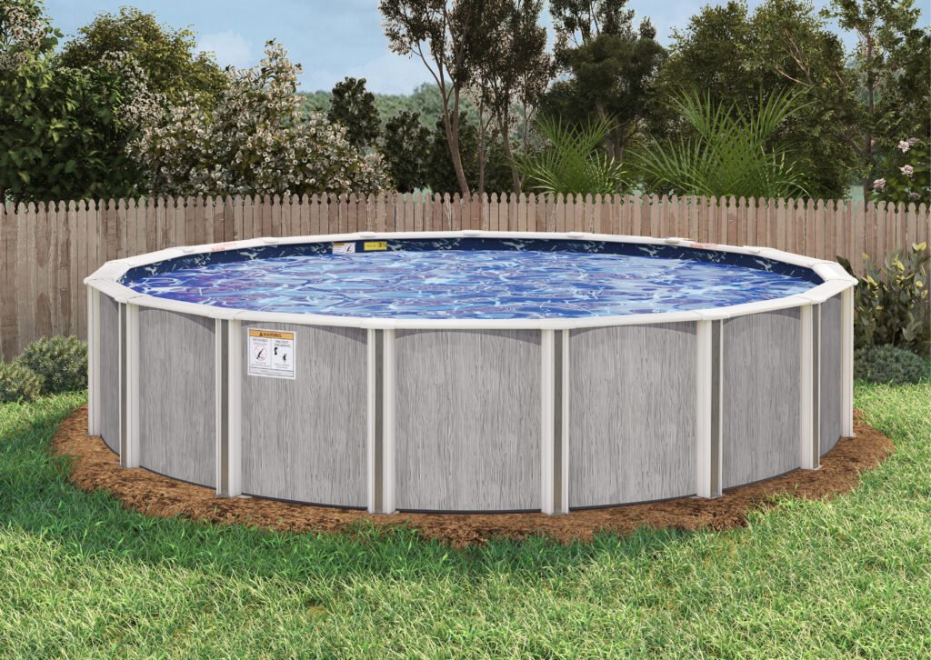 Ashwood Round Resin above ground pool