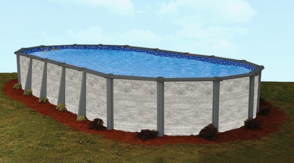 cypress oval resin above ground pool