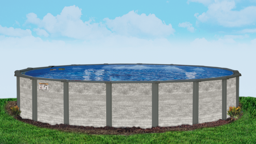 cypress round resin above ground pool