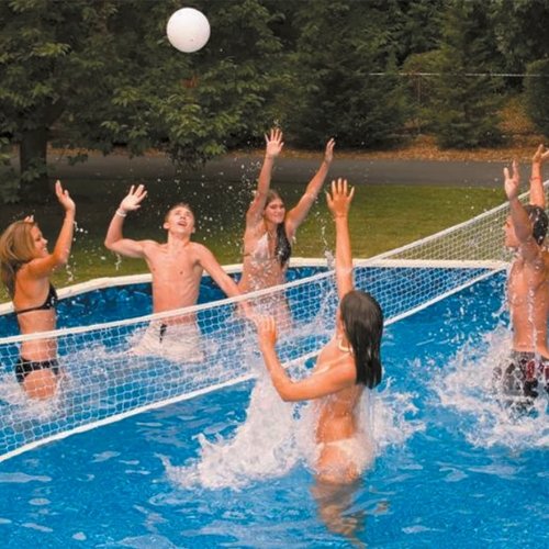 Pool Fountains, Accessories, Games, Floats, & More At Mr. Pool of Pasco & Crystal River 3 people playing pool volleyball